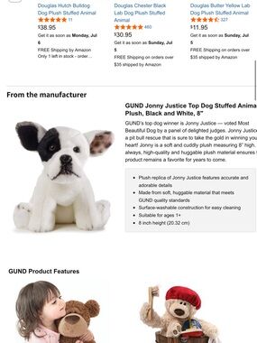 GUND Jonny Justice rescue dog plush